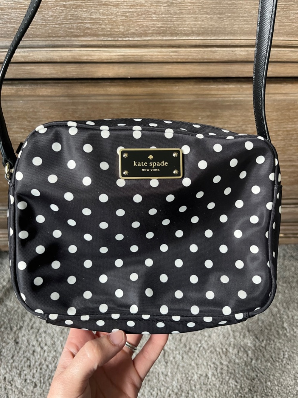 kate spade Black with White Polka Dot Crossbody Bag - Picture 2 of 8